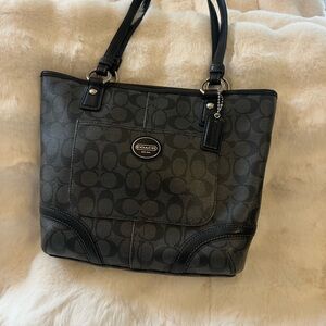 Coach Dark Gray Signature Tote